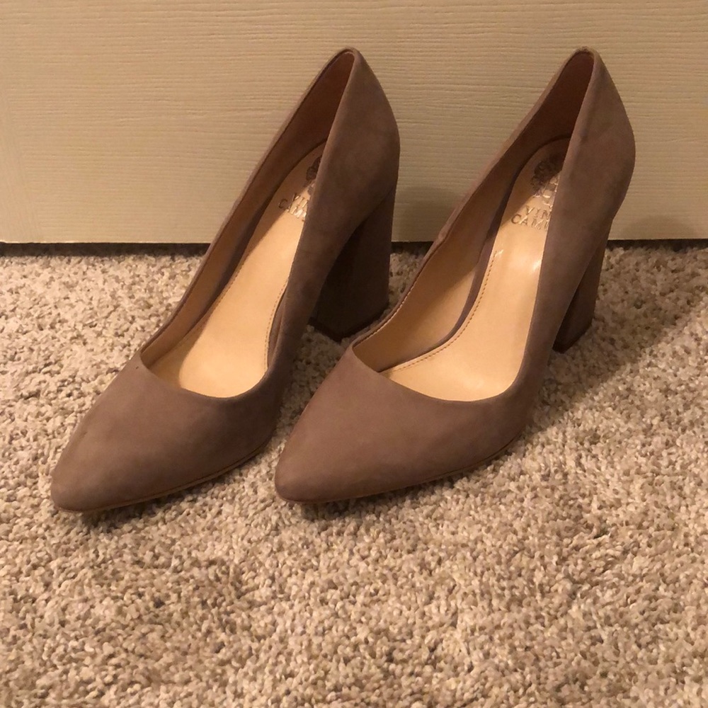 Vince Camuto Suede Tan Heels